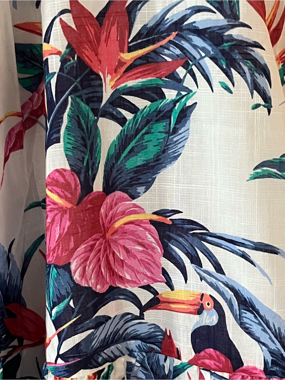 Tori Richard White Maxi Dress with Multicolor Tropical Print Women’s Size Medium - Picture 5 of 15